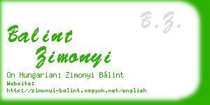 balint zimonyi business card
